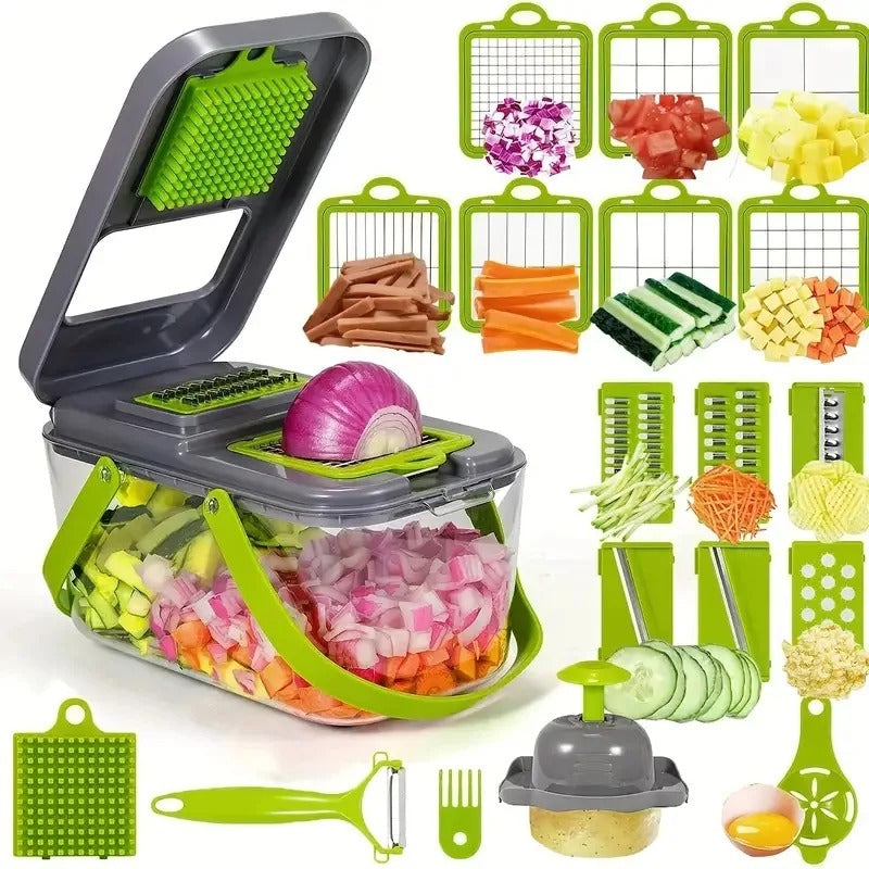PakNex™ | 25-in-1 Multifunctional Vegetable Chopper & Slicer Set