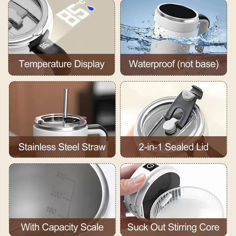 PakNex™ | Self-Stir Rechargeable Magnetic Coffee Mug